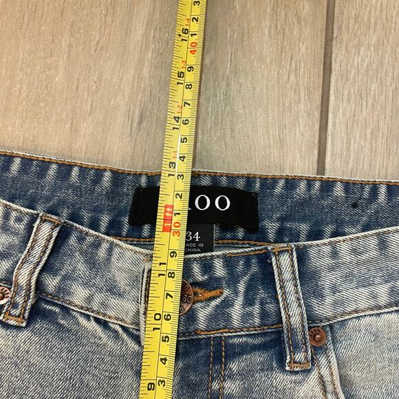 AKOO Beautiful Projects Jeans Men's 34 Light Wash Graphic Patch Denim - Picture 4 of 16